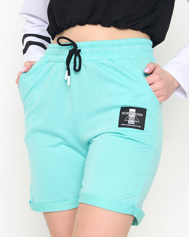 Mint women's shorts above the knee - Clothing