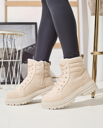 Women's insulated trapper boots in beige Tivica - Footwear