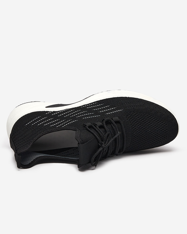 Men's black lace-up sports shoes by Nertic - footwear
