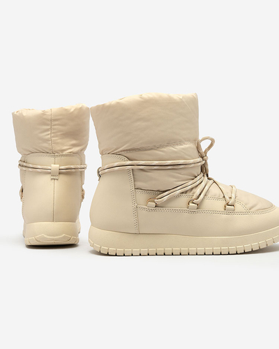 Royalfashion Women's slip-on snow boots in beige color Iredas