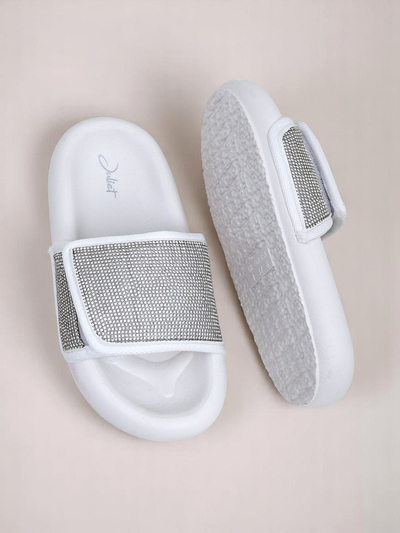 Royalfashion Women's Flat Sole Flip Flops Sparkle Step