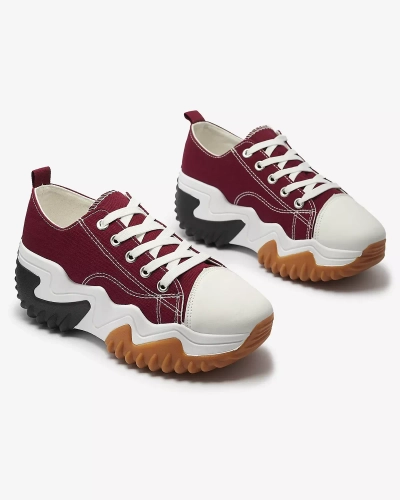 Sieviešu bordo krāsas sporta apavi uz platformas Nacarry - Apavi