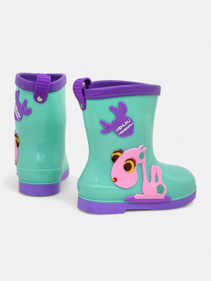 Royalfashion Children's rubber boots with Funny Time patches