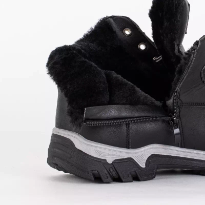 OUTLET Black men's winter hiking boots Omitsok - Footwear