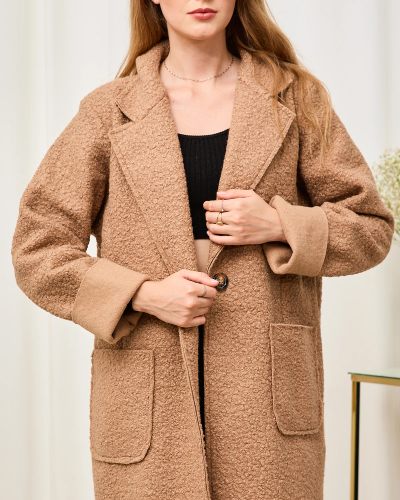 Royalfashion Light brown sheepskin women's coat