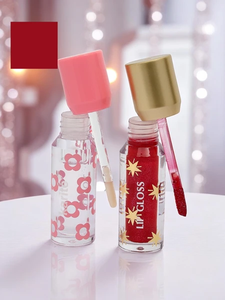 Glitter Lip Gloss and Clear Lip Gloss 2in1 Wine Room