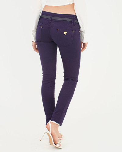 Purple fabric trousers for women - Clothing