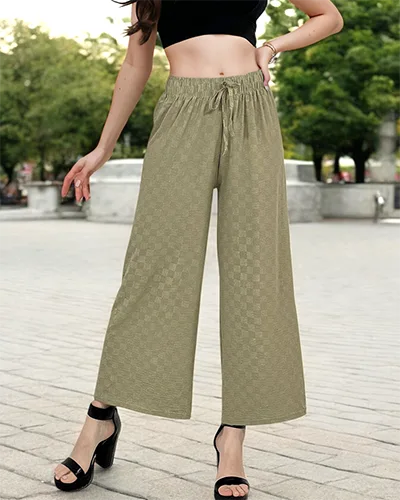 Royalfashion Women's wide plaid pants