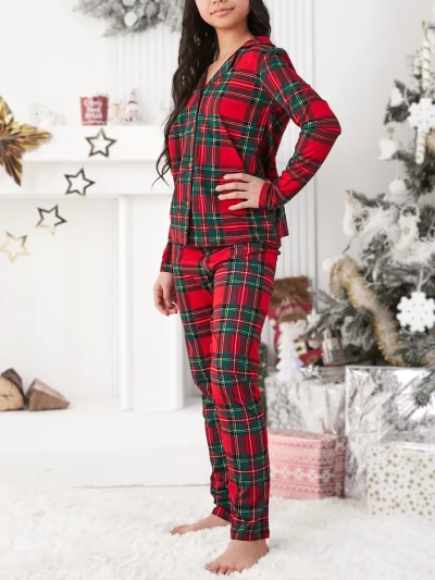 Royalfashion Ziemassvētku bērnu kokvilnas raibu pidžamu komplekts