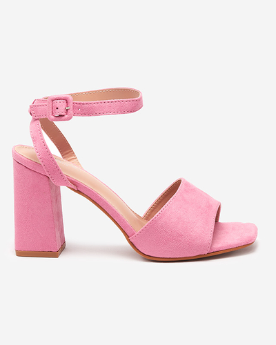 Rozā sieviešu eko zamšādas sandales uz statņa Herra - Footwear