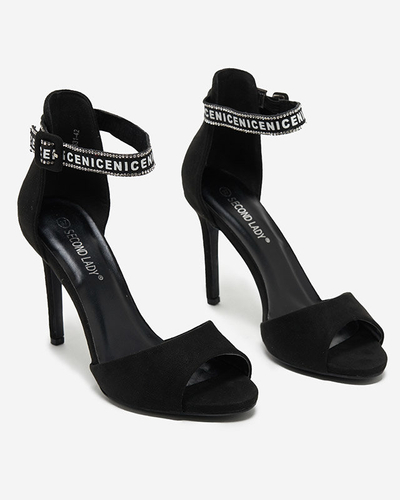 Women's sandals on a high heel in black Opassa - Footwear