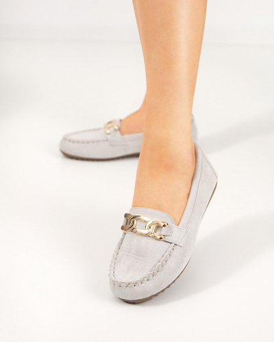 OUTLET Eco-suede, gray Viatu moccasins - Footwear