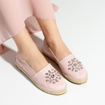 Light pink women's espadrilles with Lucila decorations - Footwear