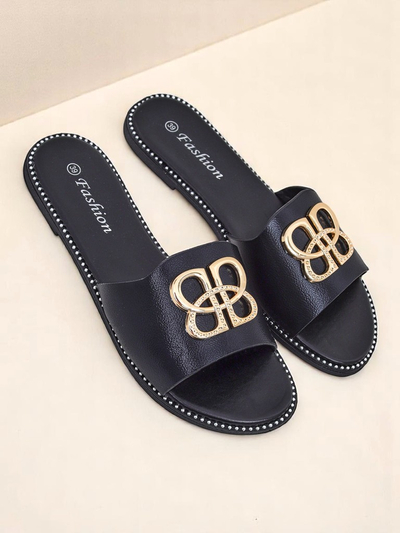 Royalfashion Women's Flat Sole Flip Flops Aura Gold