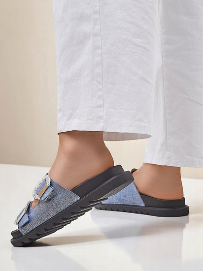 Royalfashion women’s slides with buckles Mrs Aurora