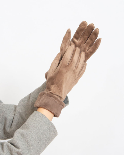 Royalfashion Brown women's gloves