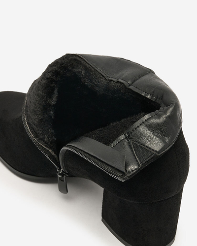 Royalfashion Black women's low stiletto boots Referra