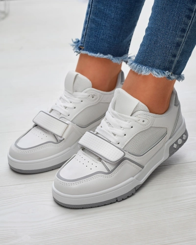 Women's sports sneakers in white-gray color Xirrat- Footwear