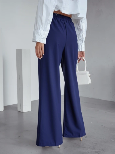 Royalfashion Plata platās sieviešu bikses ar krokām