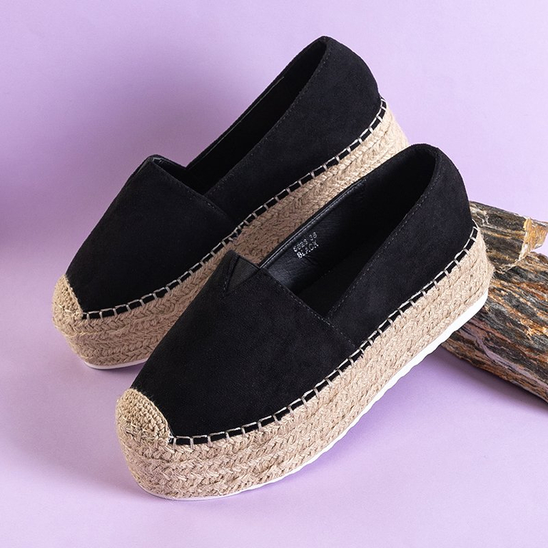 Women's black espadrilles on the Erolova platform - Shoes