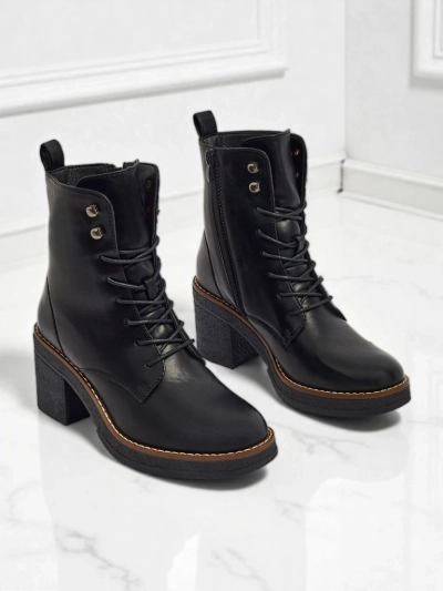 Women's eco-leather heeled ankle boots Zeltra