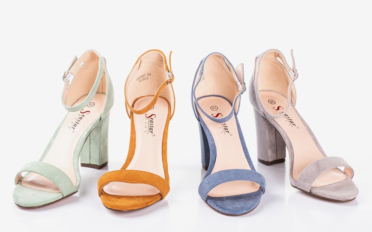 Зеленые женские босоножки на каблуке Sweet Honey