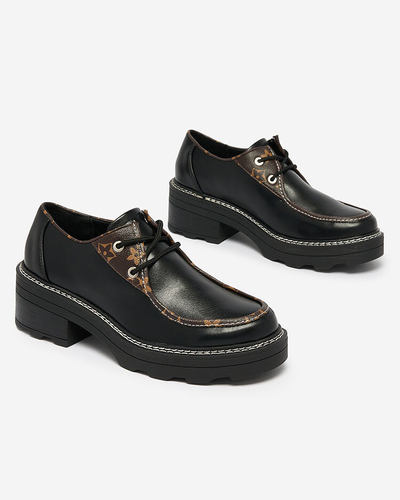 Royalfashion Черные женские полусапоги на сплошной подошве Dobbin