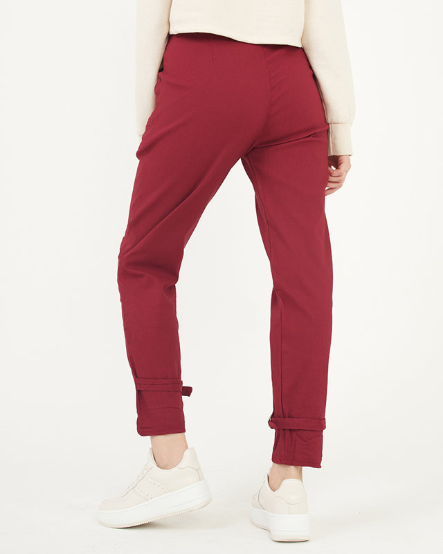 Maroon women's cargo trousers a'la - Clothing