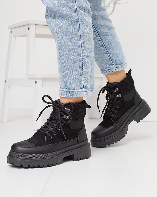 OUTLET Black women's insulated trapper boots Norisis - Footwear