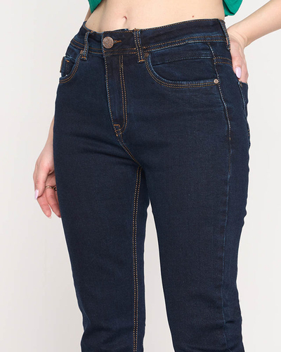 Navy blue straight women's PLUS SIZE jeans - Clothing