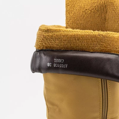 OUTLET Mustard tied women's boots on the post Mastio - Footwear