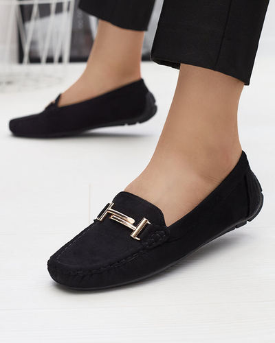 Women's Black Vitlova Eco Suede Loafers - Footwear