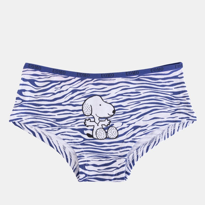 Women's navy blue patterned cotton panties with a doggy print - Clothing