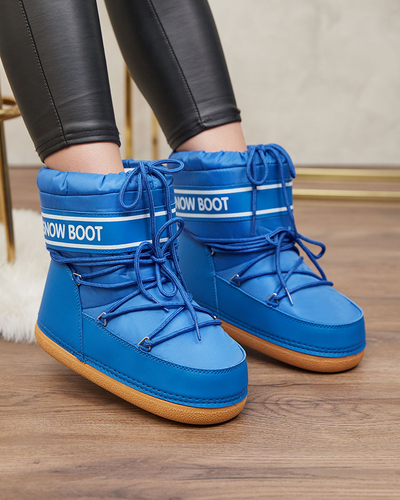 Royalfashion Blue women's snow boots with welt Soblesia