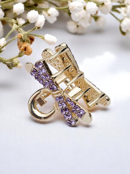 Royalfashion Matu sprādze ar rhinestones Zelta sprādze