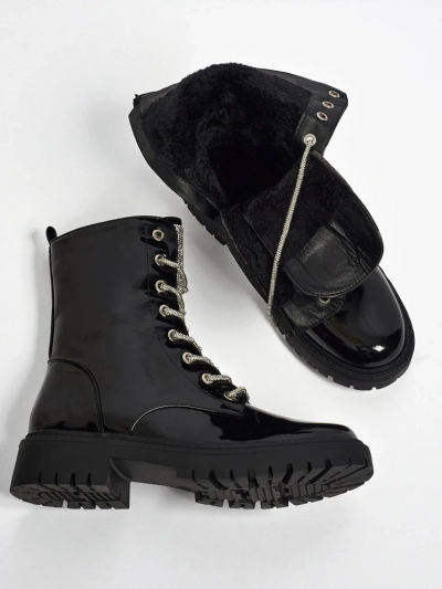 Лакированные женские ботинки на шнуровке Fjorra