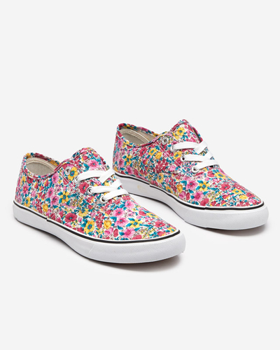 OUTLET Pink women's sneakers with flowers Sertoli - Footwear