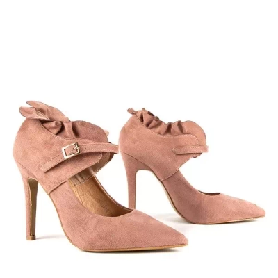OUTLET Pink Chantel high heels with frill - Shoes