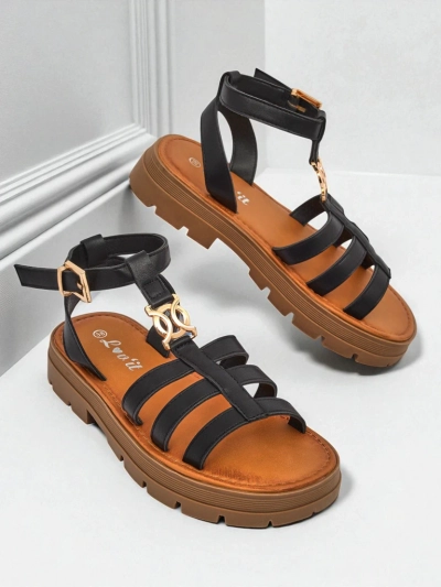 Royalfashion Ženski sandali v stilu rimljank Golden Livia