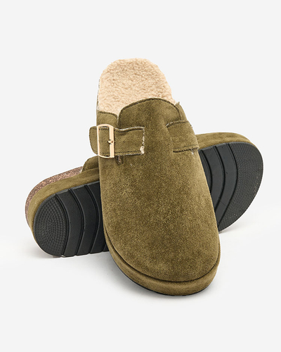 Royalfashion Women's slippers with sheepskin and buckle Kajis