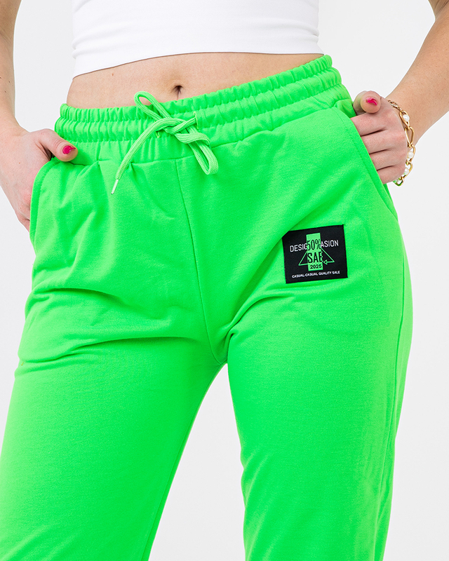 Neon green women's sweatpants - Clothing
