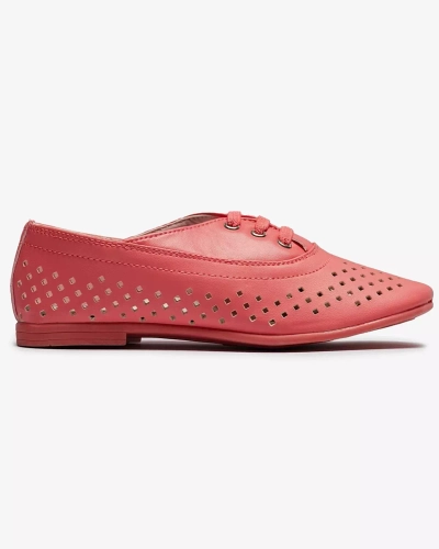 Pink children's openwork moccasins Janno- Footwear