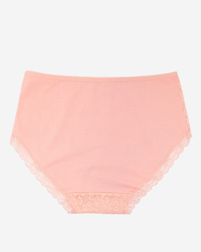 Light pink women's cotton panties with lace PLUS SIZE - Underwear