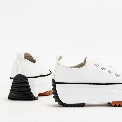 OUTLET Women's white trainers on the Treminso platform - Footwear