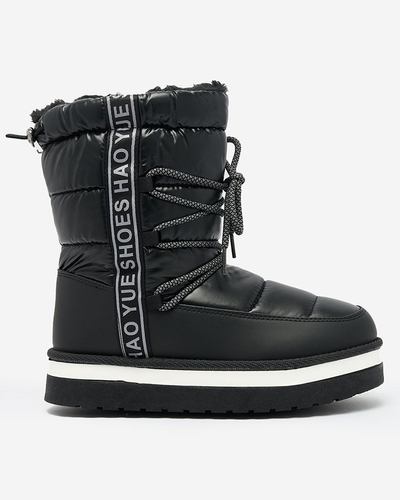Royalfashion Black women's snow boots Gepanden