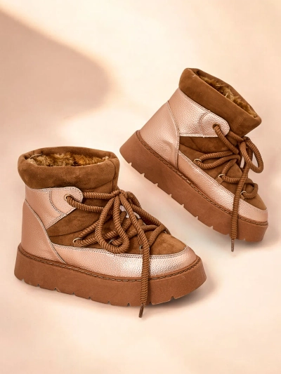 Royalfashion Women's lace-up snow boots Iniuc