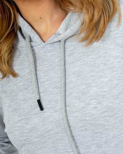 Light gray knee-length women's sweatshirt dress - Clothing