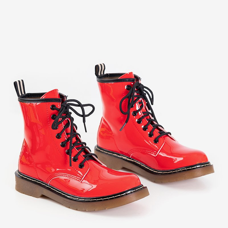 Red women's lace-up trappers Ormella - Footwear