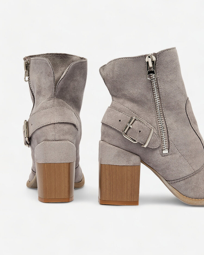 Royalfashion Grey eco-suede women's high stiletto boots Acimra