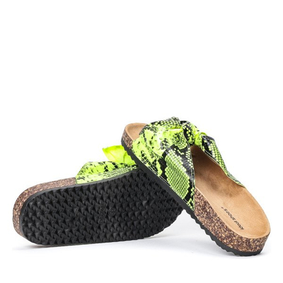Neon green snake skin sandals Snake Skin - Footwear